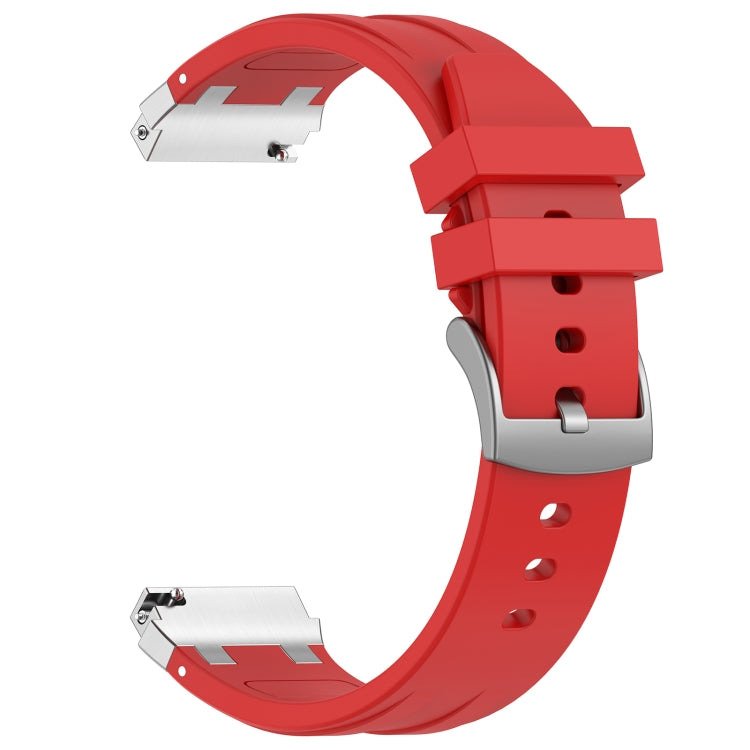 For Garmin Vivoactive 4 22mm Quick Release Silver Buckle Royal Silicone Watch Band(Red) - free shipping - PMC TechLife - Order now!