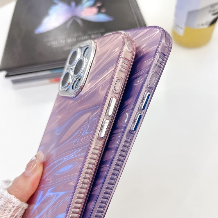 For iPhone 16e Plating Glitter Texture Chain Wristband TPU Phone Case with Lens Film(Pink Tinfoil Texture) - iPhone 16e Cases by PMC TechLife | Online Shopping South Africa | PMC TechLife | Buy Now Pay Later Mobicred