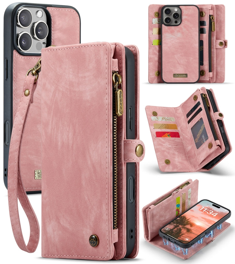 For iPhone 16 Pro Max CaseMe 008 Detachable Multifunctional Leather Phone Case(Pink) - free shipping - PMC Jewellery - Order now!