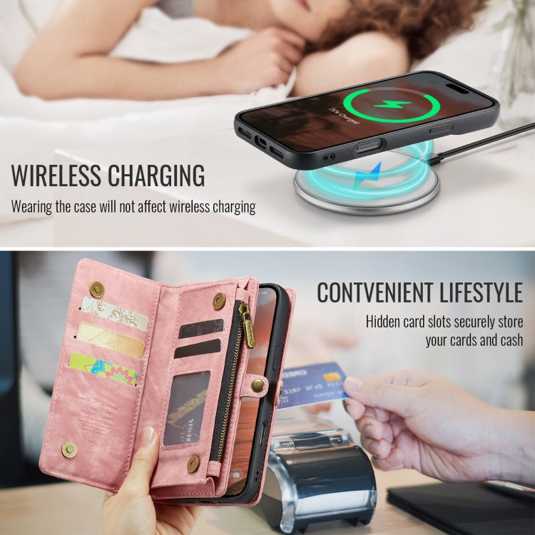 For iPhone 16 Pro Max CaseMe 008 Detachable Multifunctional Leather Phone Case(Pink) - free shipping - PMC Jewellery - Order now!