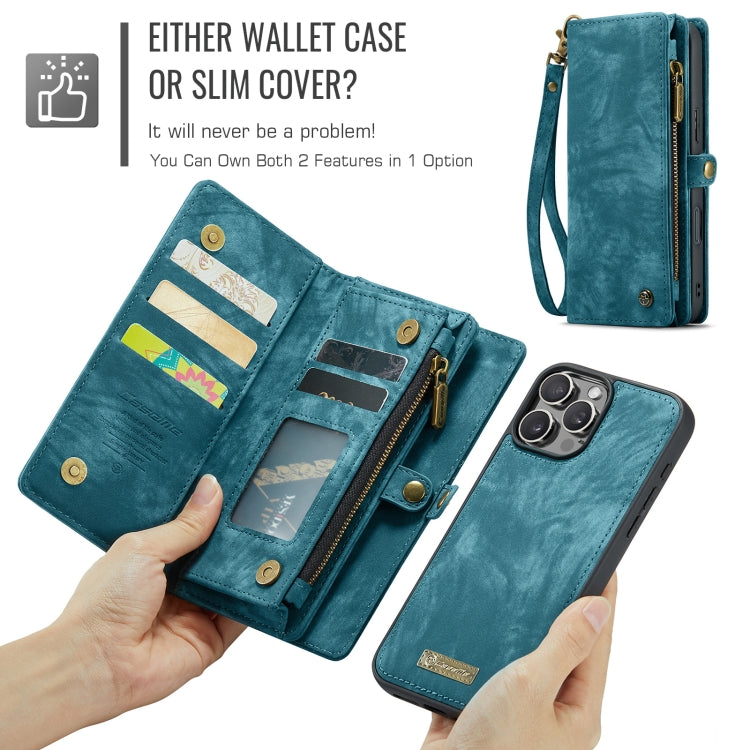 For iPhone 16 Pro CaseMe 008 Detachable Multifunctional Leather Phone Case(Blue) - free shipping - PMC TechLife - Order now!