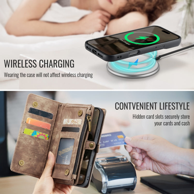 For iPhone 16 Plus CaseMe 008 Detachable Multifunctional Leather Phone Case(Brown) - free shipping - PMC Jewellery - Order now!