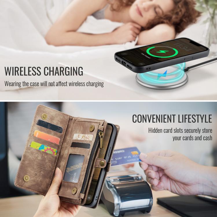 For iPhone 16e CaseMe 008 Detachable Multifunctional Leather Phone Case(Brown) - free shipping - PMC TechLife - Order now!