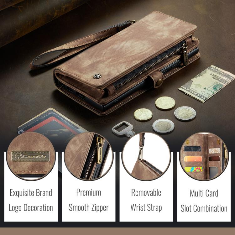 For iPhone 16e CaseMe 008 Detachable Multifunctional Leather Phone Case(Brown) - free shipping - PMC TechLife - Order now!