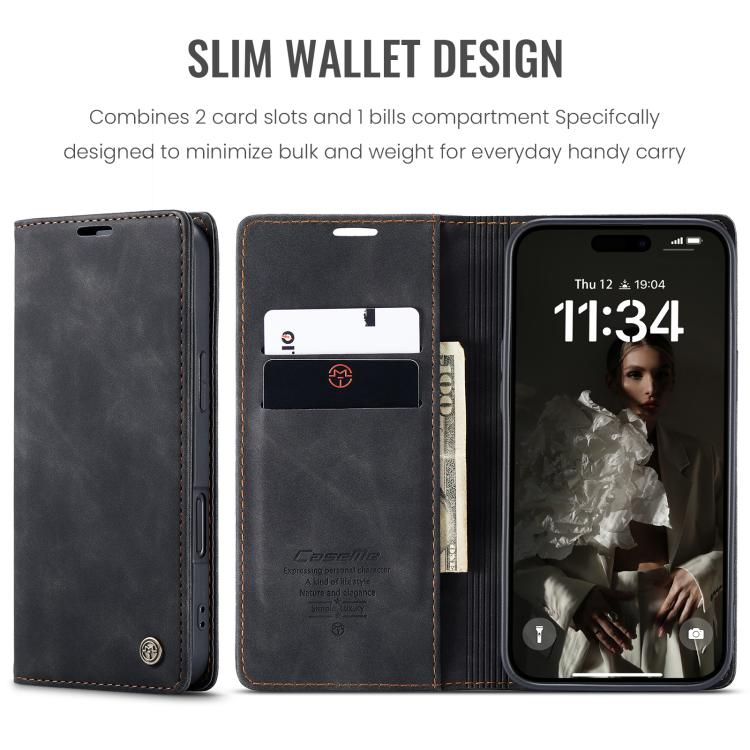 For iPhone 16 Pro Max CaseMe 013 Multifunctional Horizontal Flip Leather Phone Case(Black) - free shipping - PMC Jewellery - Order now!