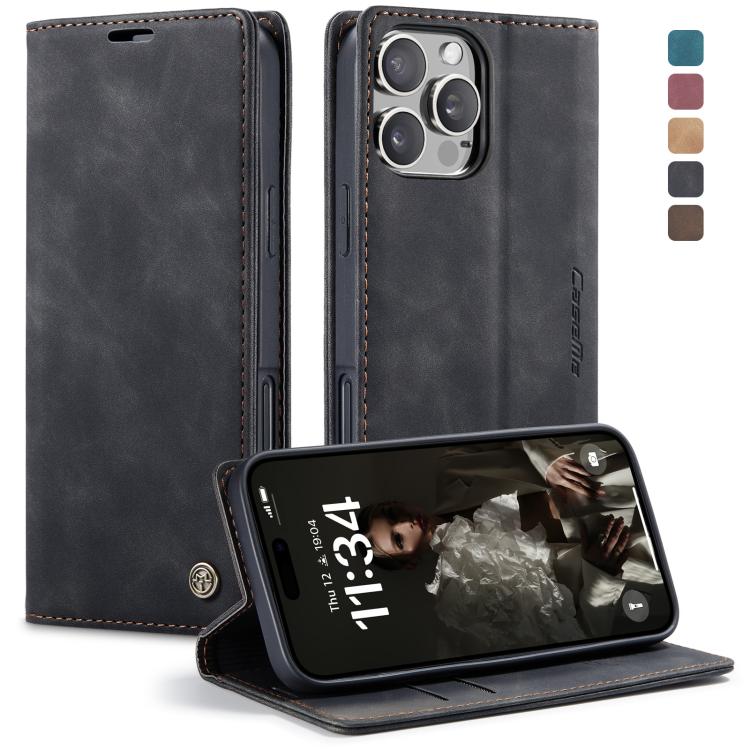For iPhone 16 Pro Max CaseMe 013 Multifunctional Horizontal Flip Leather Phone Case(Black) - free shipping - PMC Jewellery - Order now!