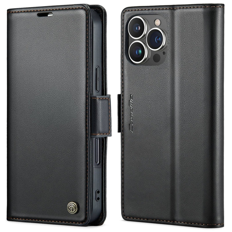 For iPhone 16 Pro Max CaseMe 023 Butterfly Buckle Litchi Texture RFID Anti-theft Leather Phone Case(Black) - iPhone 16 Pro Max Cases by CaseMe | Online Shopping South Africa | PMC Jewellery | Buy Now Pay Later Mobicred