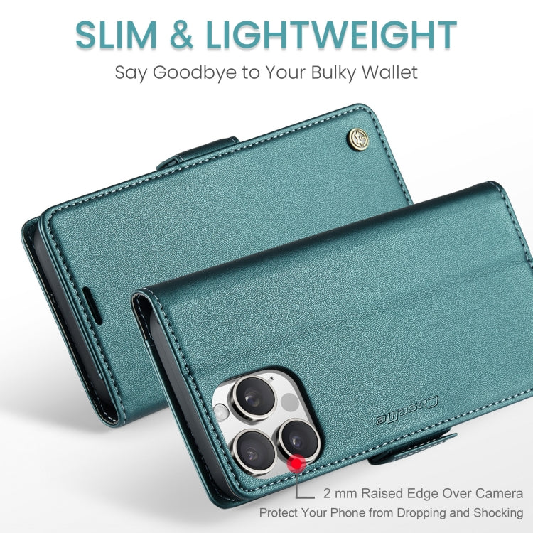 For iPhone 16 Pro CaseMe 023 Butterfly Buckle Litchi Texture RFID Anti-theft Leather Phone Case(Green) - free shipping - PMC TechLife - Order now!