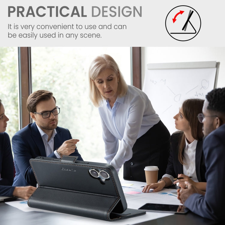 For iPhone 16 CaseMe 023 Butterfly Buckle Litchi Texture RFID Anti-theft Leather Phone Case(Black) - free shipping - PMC Jewellery - Order now!