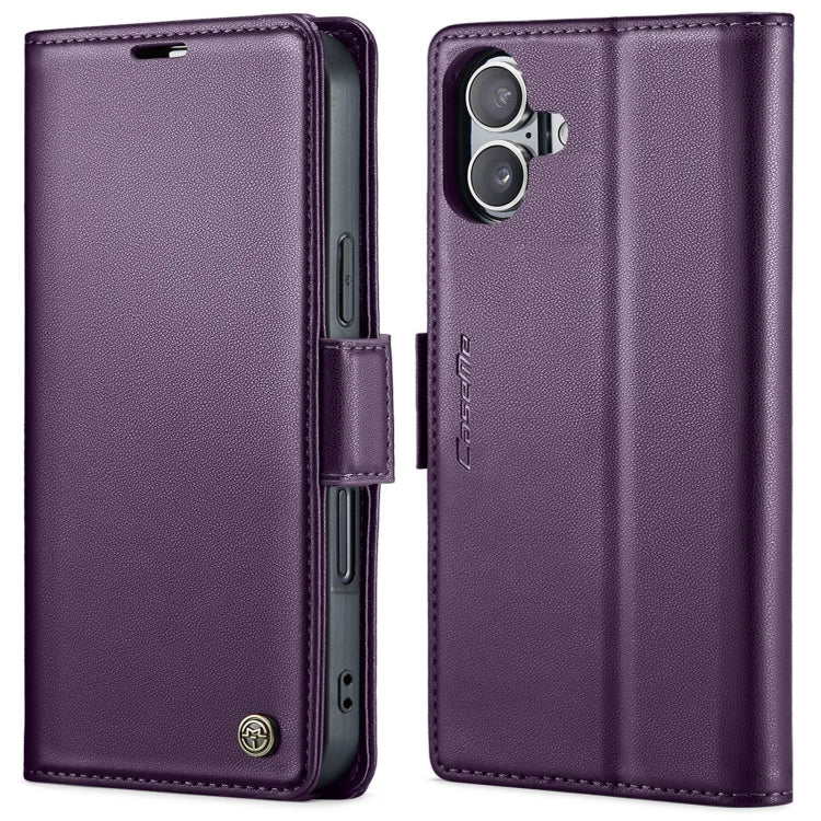 For iPhone 16 Plus CaseMe 023 Butterfly Buckle Litchi Texture RFID Anti-theft Leather Phone Case(Purple) - iPhone 16 Plus Cases by CaseMe | Online Shopping South Africa | PMC Jewellery | Buy Now Pay Later Mobicred