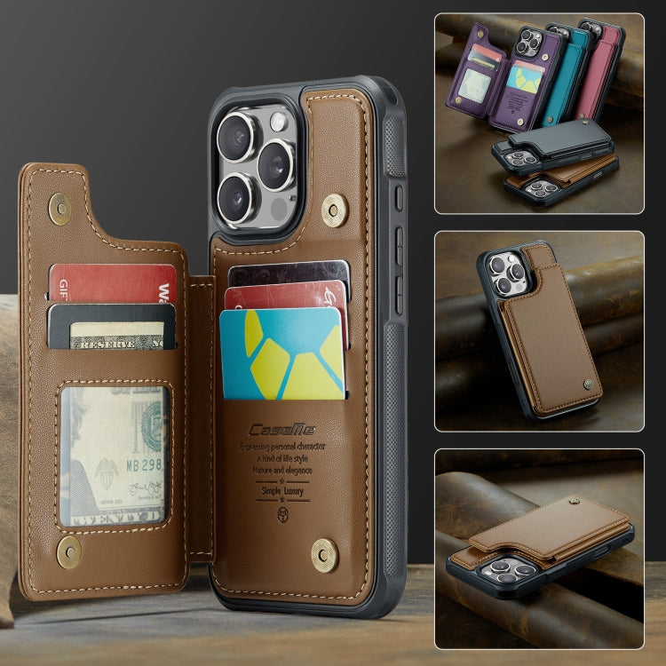 For iPhone 16 Pro Max CaseMe C22 Card Slots Holder RFID Anti-theft Phone Case(Brown) - iPhone 16 Pro Max Cases by CaseMe | Online Shopping South Africa | PMC TechLife | Buy Now Pay Later Mobicred