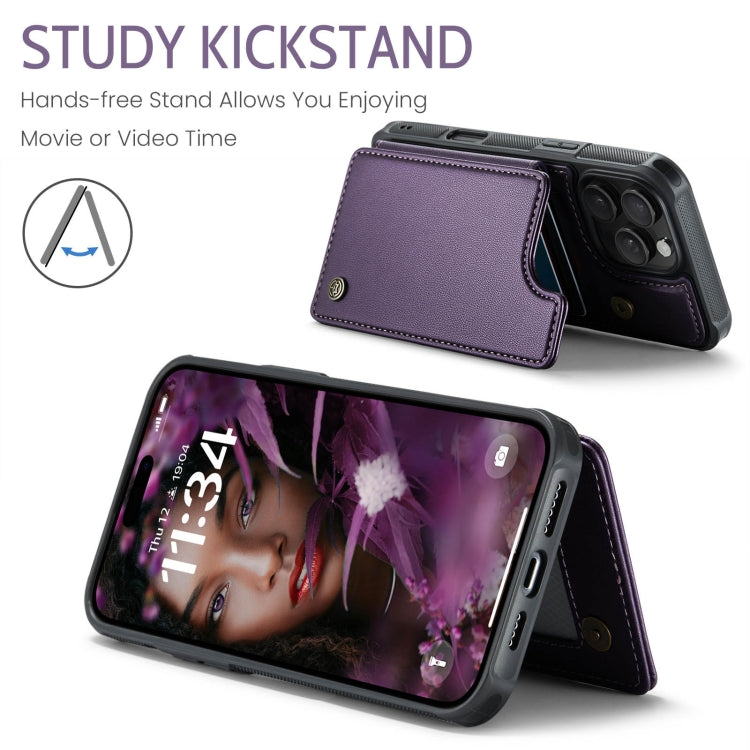 For iPhone 16 Pro Max CaseMe C22 Card Slots Holder RFID Anti-theft Phone Case(Purple) - free shipping - PMC Jewellery - Order now!