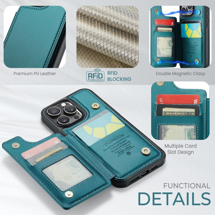 For iPhone 16 Pro CaseMe C22 Card Slots Holder RFID Anti-theft Phone Case(Green) - free shipping - PMC Jewellery - Order now!