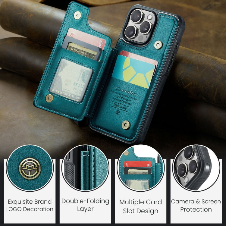 For iPhone 16 Pro CaseMe C22 Card Slots Holder RFID Anti-theft Phone Case(Green) - free shipping - PMC Jewellery - Order now!