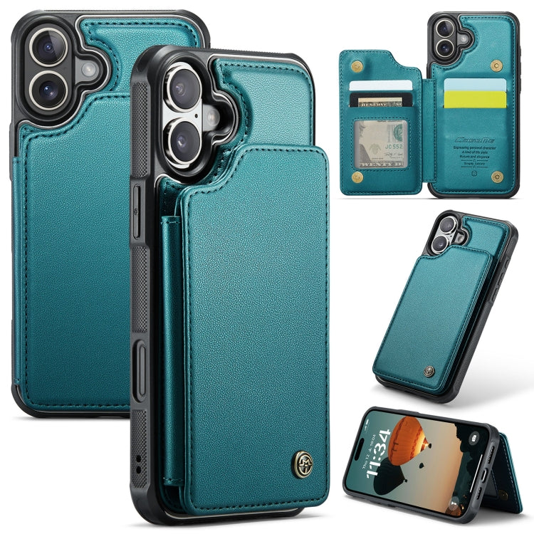 For iPhone 16 CaseMe C22 Card Slots Holder RFID Anti-theft Phone Case(Green) - free shipping - PMC Jewellery - Order now!