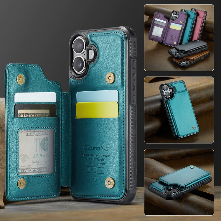 For iPhone 16 CaseMe C22 Card Slots Holder RFID Anti-theft Phone Case(Green) - free shipping - PMC Jewellery - Order now!