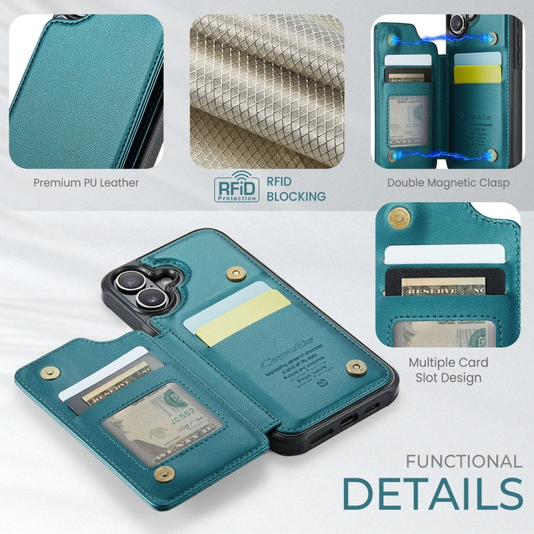 For iPhone 16 CaseMe C22 Card Slots Holder RFID Anti-theft Phone Case(Green) - free shipping - PMC Jewellery - Order now!