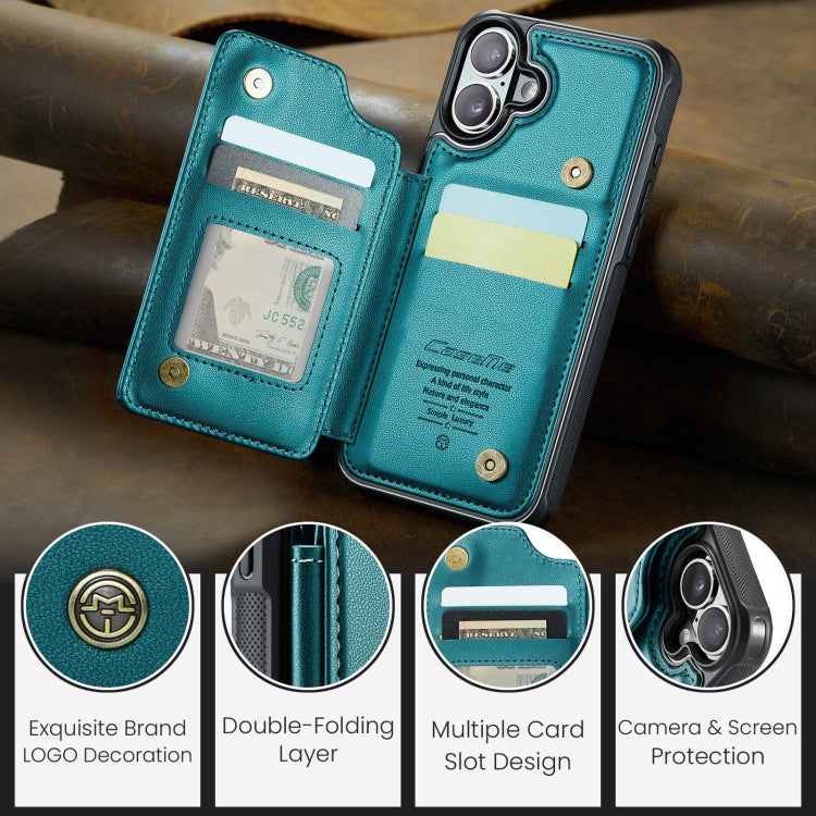 For iPhone 16 CaseMe C22 Card Slots Holder RFID Anti-theft Phone Case(Green) - free shipping - PMC Jewellery - Order now!