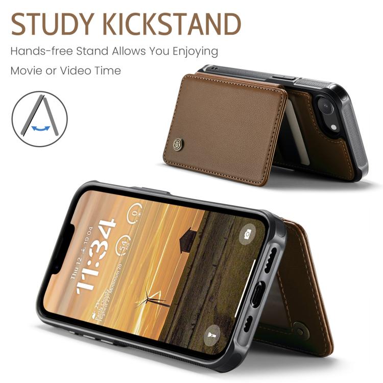 For iPhone 16e CaseMe C22 Card Slots Holder RFID Anti-theft Phone Case(Brown) - free shipping - PMc TechLife - Order now!