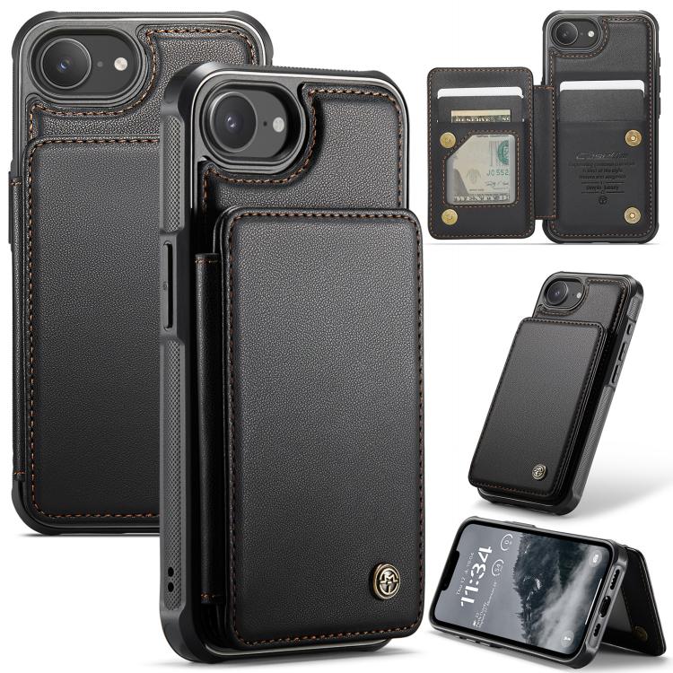 For iPhone 16e CaseMe C22 Card Slots Holder RFID Anti-theft Phone Case(Black) - free shipping - PMc TechLife - Order now!