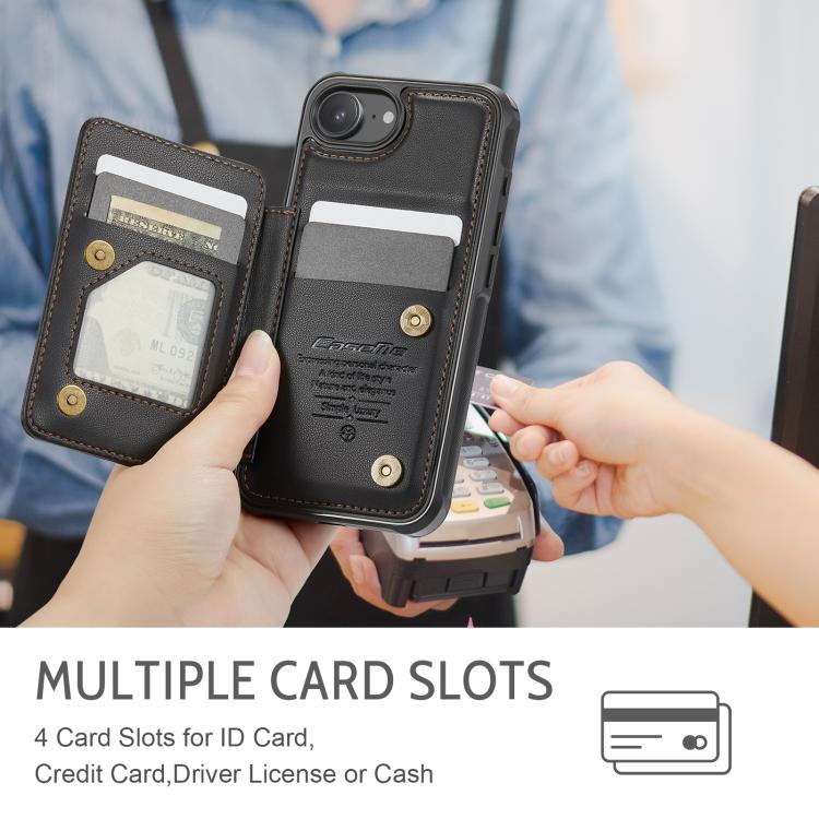 For iPhone 16e CaseMe C22 Card Slots Holder RFID Anti-theft Phone Case(Black) - free shipping - PMc TechLife - Order now!