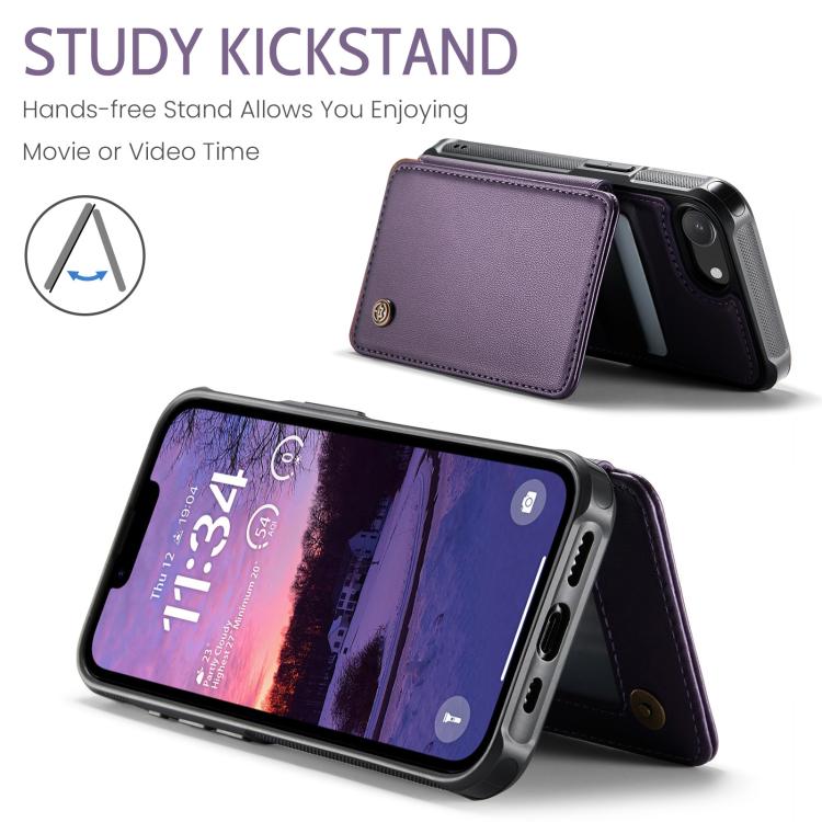 For iPhone 16e CaseMe C22 Card Slots Holder RFID Anti-theft Phone Case(Purple) - free shipping - PMc TechLife - Order now!