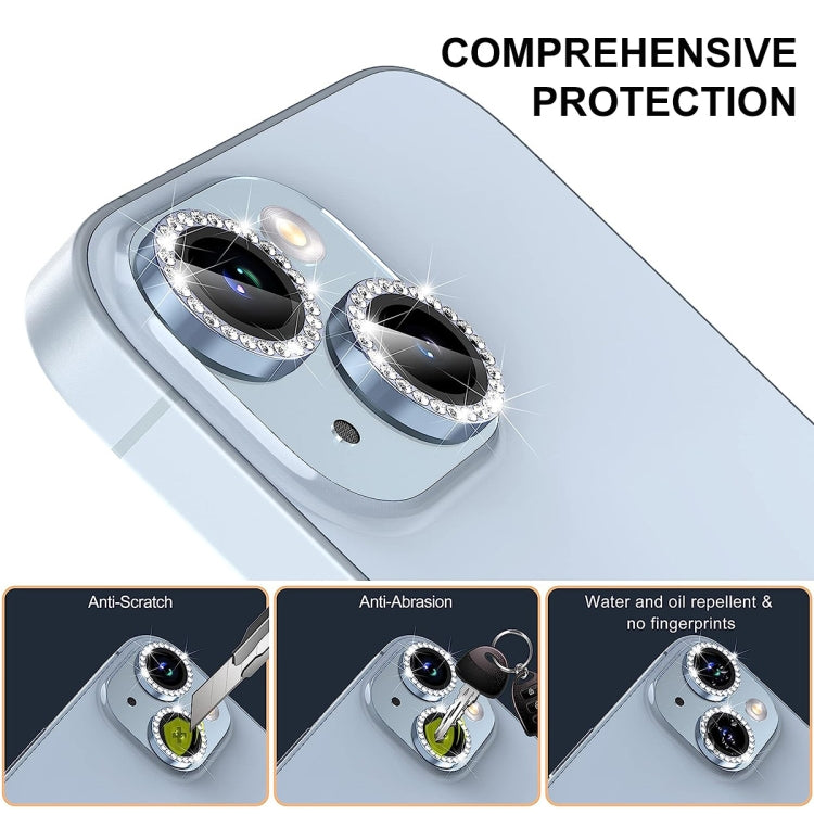 For iPhone 16 / 16 Plus ENKAY AR Anti-reflection Individual Diamond Ring Camera Lens Glass Full Film(Deep Purple) - free shipping - PMC Jewellery - Order now!