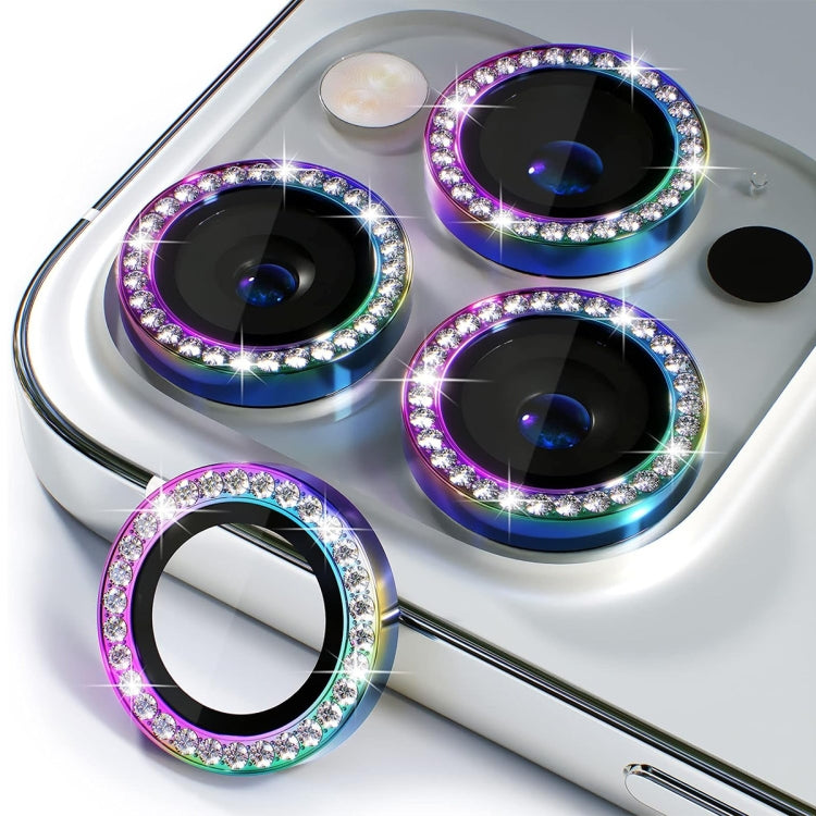 For iPhone 16 Pro / 16 Pro Max ENKAY AR Anti-reflection Individual Diamond Ring Camera Lens Glass Full Film(Colorful) - free shipping - PMC Jewellery - Order now!