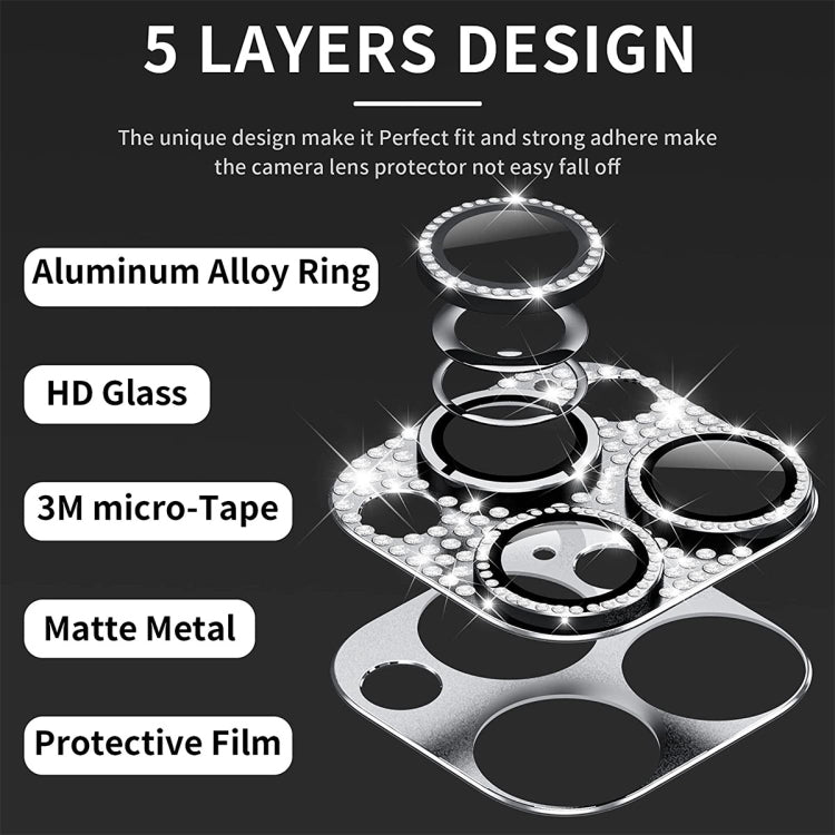 For iPhone 16 / 16 Plus ENKAY Hat-Prince Blink Diamond Camera Lens Aluminium Alloy Tempered Glass Film(Rose Red) - free shipping - PMC Jewellery - Order now!