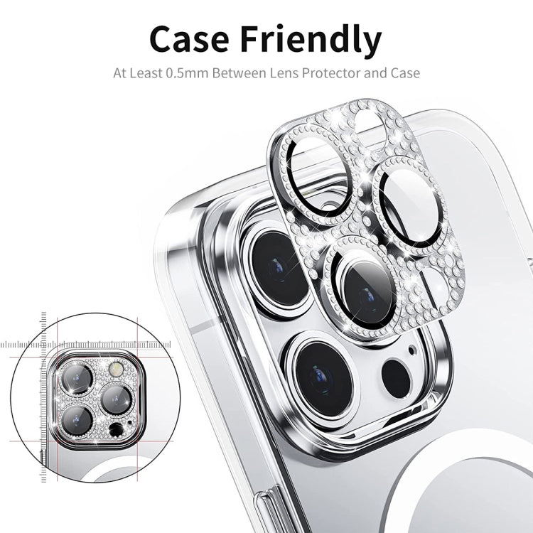 For iPhone 16 / 16 Plus ENKAY Hat-Prince Blink Diamond Camera Lens Aluminium Alloy Tempered Glass Film(Rose Red) - free shipping - PMC Jewellery - Order now!
