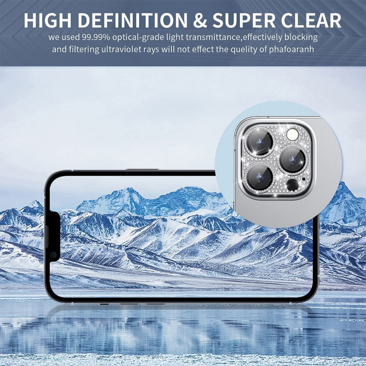 For iPhone 16 / 16 Plus ENKAY Hat-Prince Blink Diamond Camera Lens Aluminium Alloy Tempered Glass Film(Rose Red) - free shipping - PMC Jewellery - Order now!
