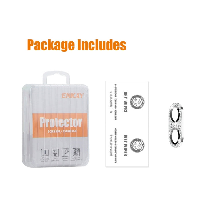 For iPhone 16 / 16 Plus ENKAY Hat-Prince Blink Diamond Camera Lens Aluminium Alloy Tempered Glass Film(Sky Blue) - free shipping - PMC Jewellery - Order now!