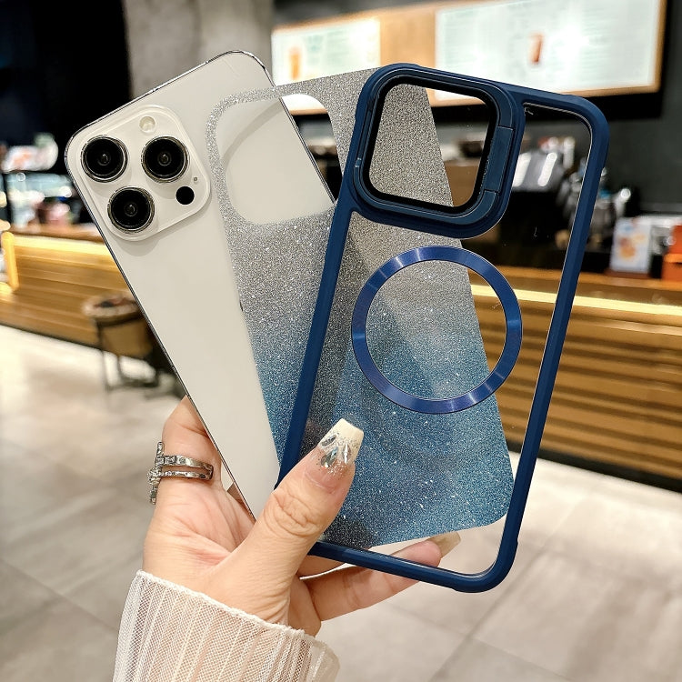 For iPhone 16 Plus CD-grain Gradient Glitter Magsafe Acrylic Hybrid TPU Phone Case(Green) - iPhone 16 Plus Cases by PMC TechLife | Online Shopping South Africa | PMC TechLife | Buy Now Pay Later Mobicred