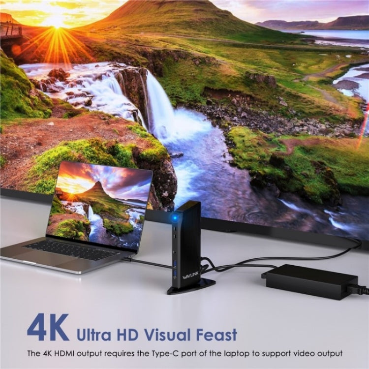 WAVLINK UG39PD1 13 in 1 Type-C Triple Monitors 4K HD Docking Station, Plug:UK Plug - free shipping - PMC TechLife - Order now!