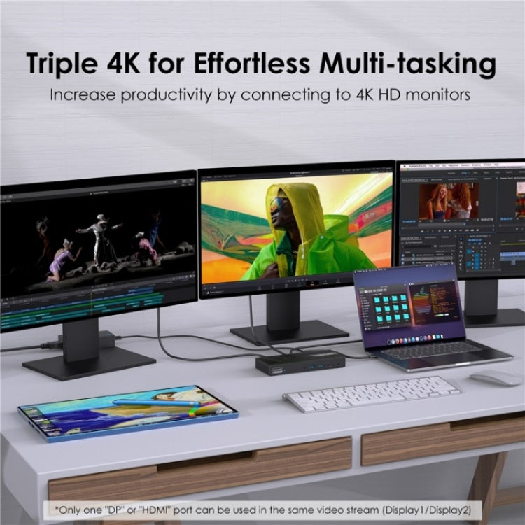 WAVLINK UG69PD25 Pro 100W PD Charging Triple 4K Display Laptop Docking Station, Plug:US Plug - free shipping - PMc TechLife - Order now!