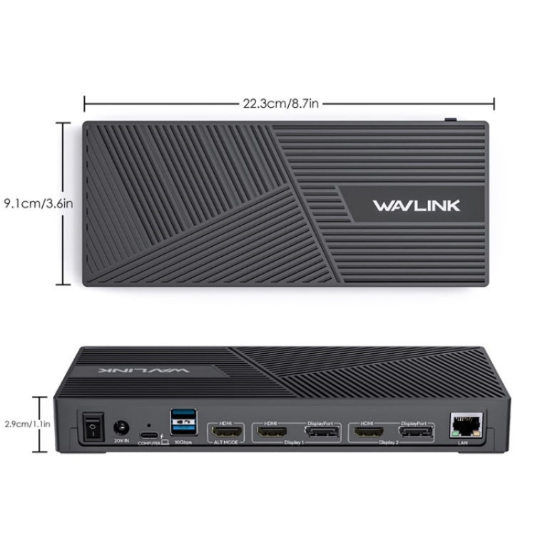 WAVLINK UG69PD25 Pro 100W PD Charging Triple 4K Display Laptop Docking Station, Plug:US Plug - free shipping - PMc TechLife - Order now!