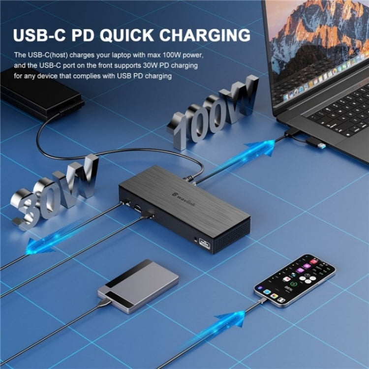 WAVLINK UG69PD8 Pro 18-in-1 DP / HD 5K Quadruple Display USB C Universal Docking Station, Plug:AU Plug - free shipping - PMc TechLife - Order now!
