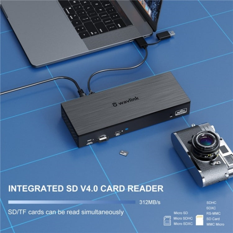 WAVLINK UG69PD8 Pro 18-in-1 DP / HD 5K Quadruple Display USB C Universal Docking Station, Plug:US Plug - free shipping - PMc TechLife - Order now!