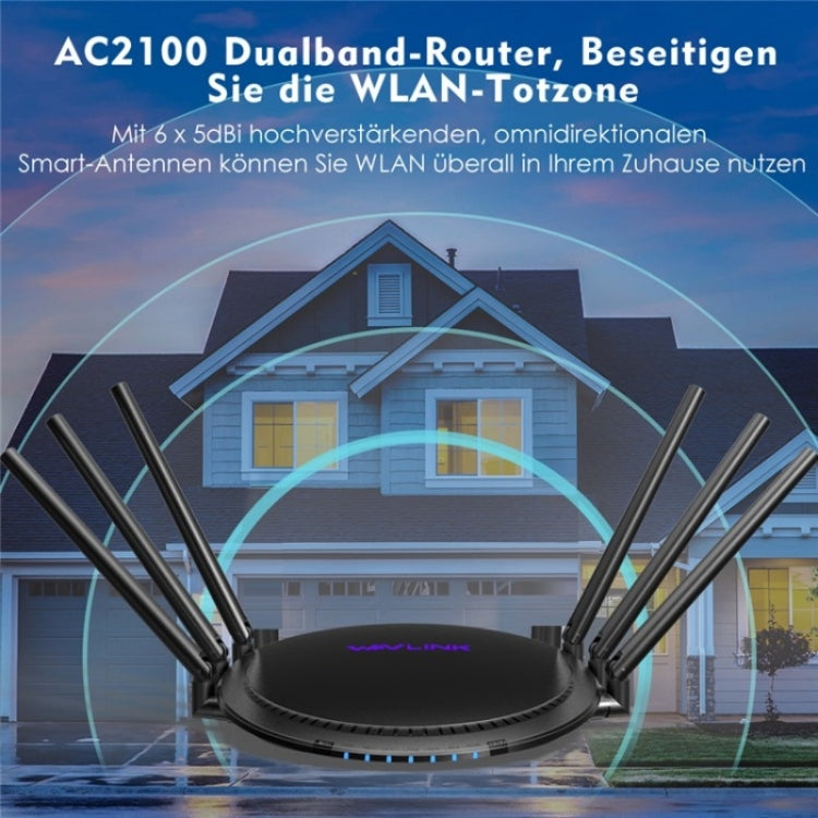 WAVLINK WN531A6 Dual Band Wireless Repeater AC2100 Gigabit Ethernet Port WiFi Router, Plug:US Plug - free shipping - PMC Jewellery - Order now!