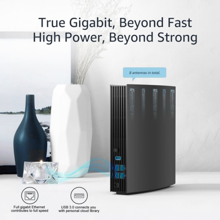 WAVLINK WN538A8 With LCD Screen AC3200 Home Dual Band Gigabit Smart WiFi Router, Plug:UK Plug - free shipping - PMC Jewellery - Order now!