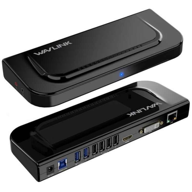 WAVLINK UG49DK4 Universal Laptop Docking Station Dual Monitor Supports DVI / HDMI / VGA(EU Plug) - free shipping - PMC Jewellery - Order now!