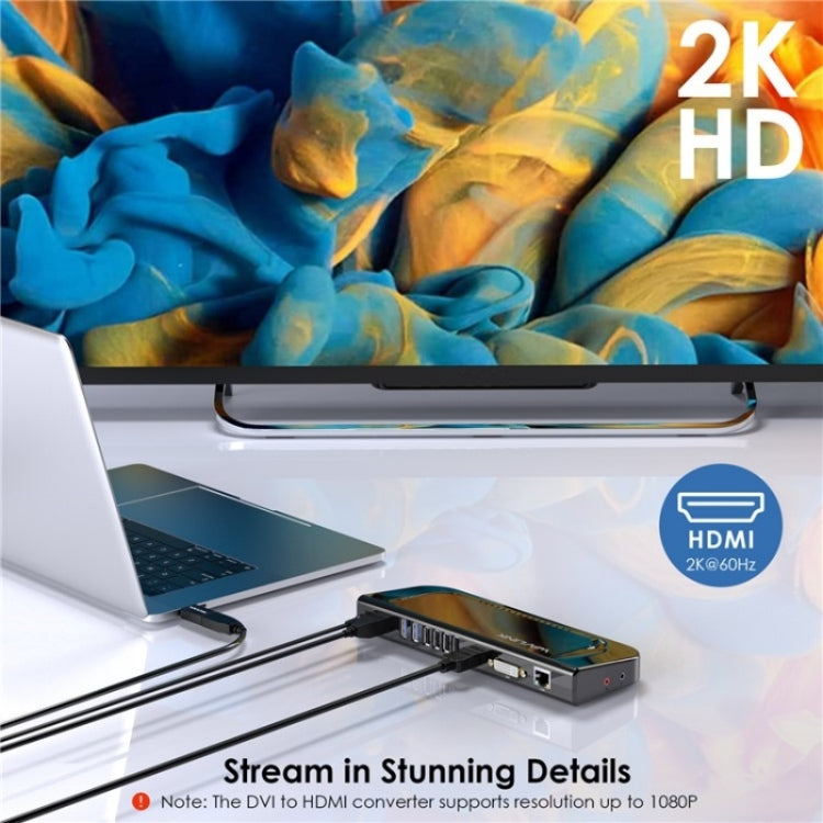 WAVLINK UG49DK4 Universal Laptop Docking Station Dual Monitor Supports DVI / HDMI / VGA(EU Plug) - free shipping - PMC Jewellery - Order now!