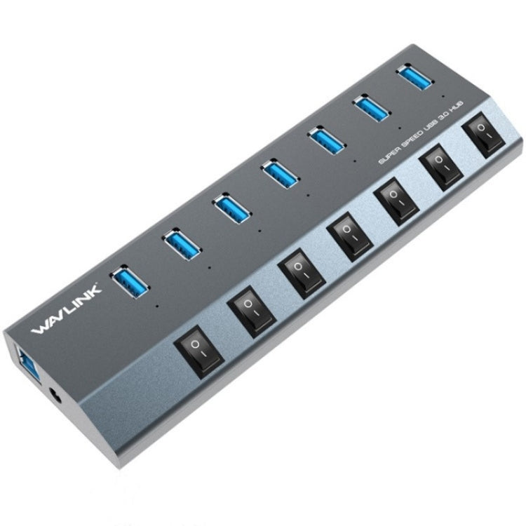 WAVLINK UH3076 5Gbps 7-port USB 3.0 Hub with Independent Switch and LED Indicator(UK Plug) - free shipping - PMC Jewellery - Order now!