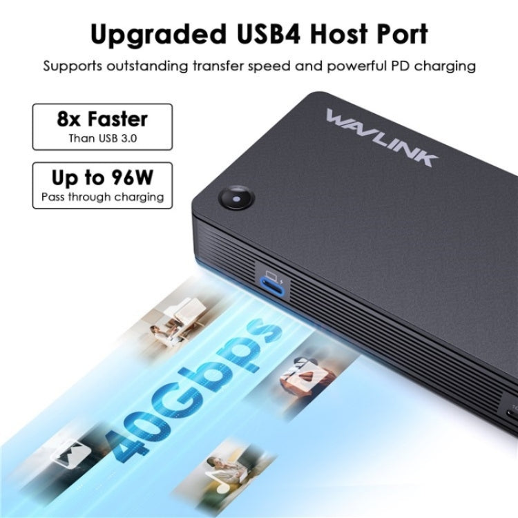 WAVLINK UTD22 Support 96W Laptop Charging USB4 Docking Station Dual Monitor USB-C Hub(US Plug) - free shipping - PMc TechLife - Order now!