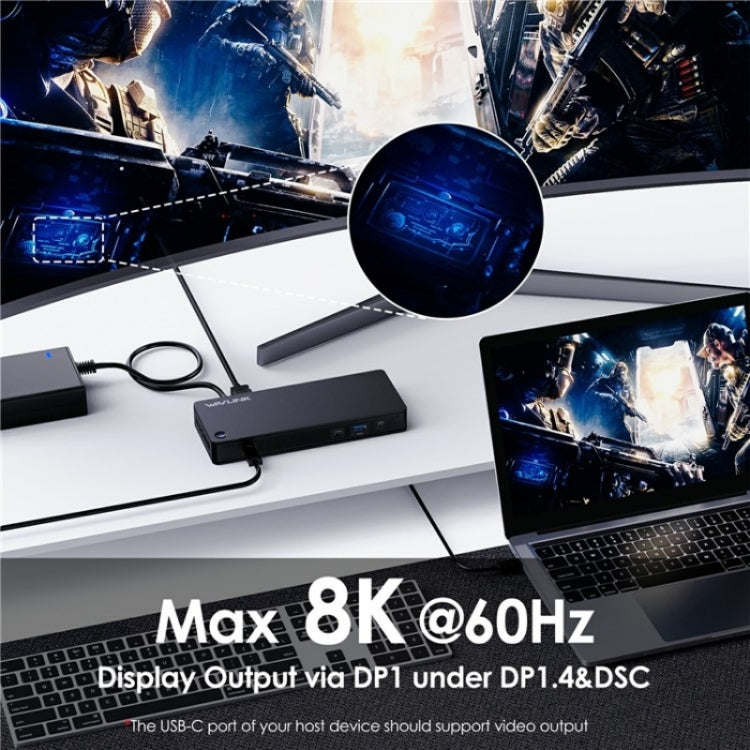 WAVLINK UTD22 Support 96W Laptop Charging USB4 Docking Station Dual Monitor USB-C Hub(US Plug) - free shipping - PMc TechLife - Order now!