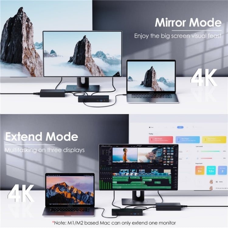 WAVLINK UTD22 Support 96W Laptop Charging USB4 Docking Station Dual Monitor USB-C Hub(EU Plug) - free shipping - PMc TechLife - Order now!