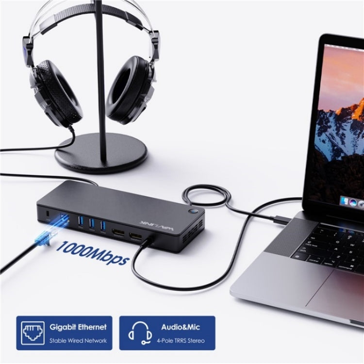 WAVLINK UTD22 Support 96W Laptop Charging USB4 Docking Station Dual Monitor USB-C Hub(EU Plug) - free shipping - PMc TechLife - Order now!