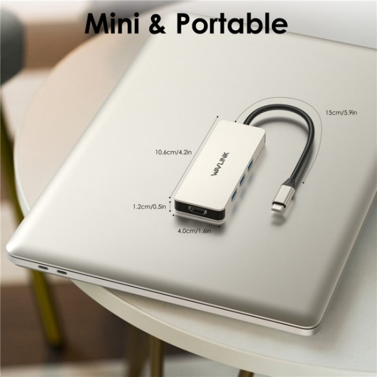 WAVLINK UHP3416 7-in-1 PD100W Charging SD / TF Card Reader 4K HD Type-C Docking Station(Rose Gold) - free shipping - PMC Jewellery - Order now!