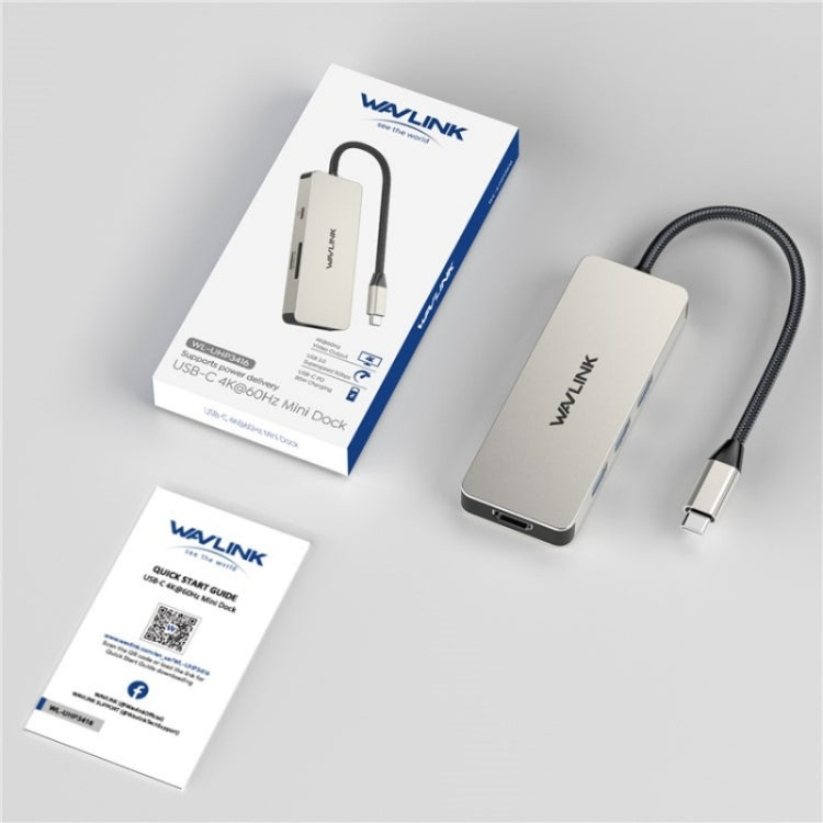 WAVLINK UHP3416 7-in-1 PD100W Charging SD / TF Card Reader 4K HD Type-C Docking Station(Silver) - free shipping - PMC Jewellery - Order now!