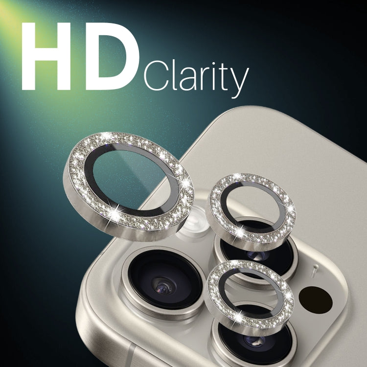 For iPhone 16 Pro / 16 Pro Max NORTHJO Glitter Camera Lens Protector Tempered Glass Metal Ring Film(Natural) - free shipping - PMC Jewellery - Order now!